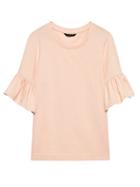Banana Republic Womens Petite French Terry Flutter-sleeve Sweatshirt Top Cosmetic Pink Size Xs