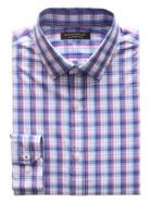 Banana Republic Mens Camden Standard-fit Supima Cotton Check Shirt Raspberry Size S