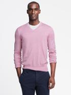 Banana Republic Mens Silk Cotton Cashmere Vee Pullover Size Xxl - Dusty Pink