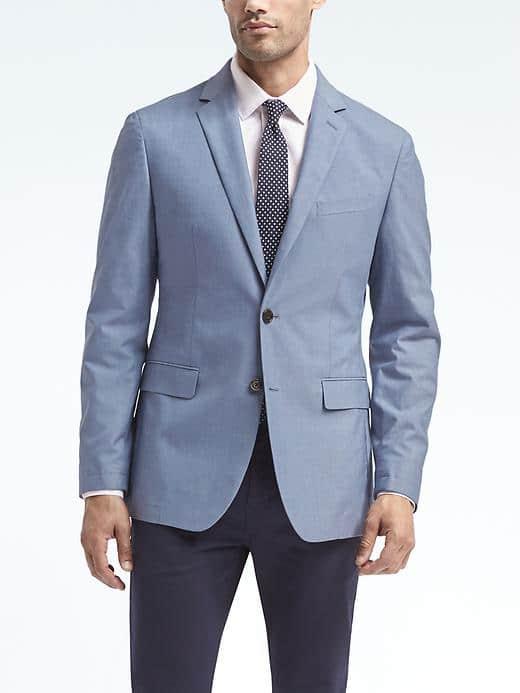 Banana Republic Mens Standard Lightweight Blue Blazer - Navy