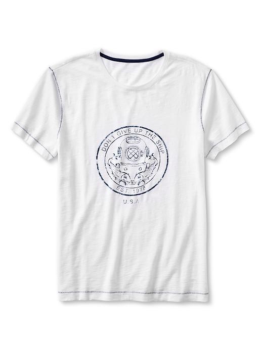 Banana Republic Heritage Ship Graphic Tee Size L Tall - White