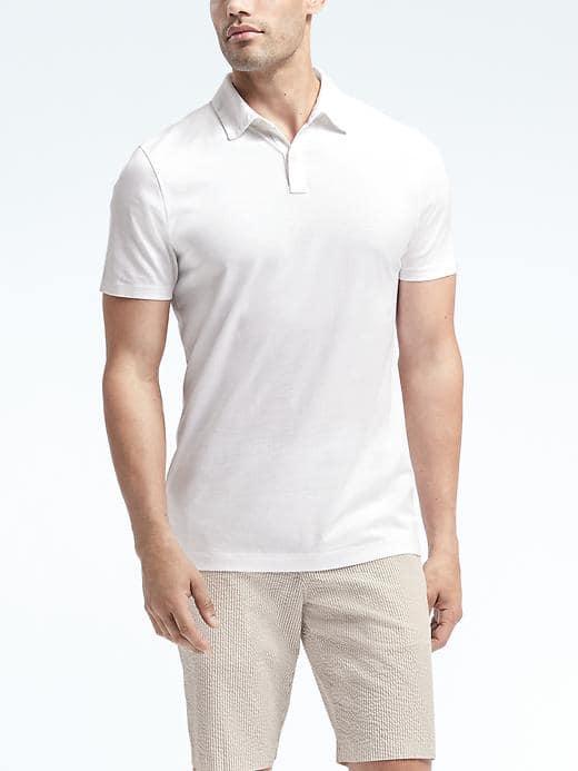 Banana Republic Mens Supima Cotton Polo - White