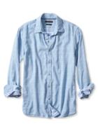 Banana Republic Mens Camden Fit Double Face Shirt Size L Tall - China Blue