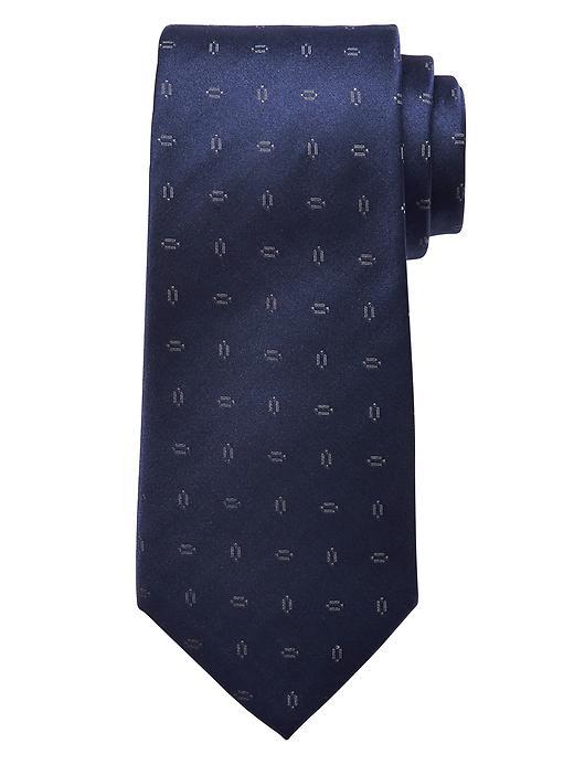Banana Republic Mens Dot Blocks Silk Tie Size One Size - Navy