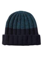 Banana Republic Mens Color-blocked Beanie Navy Blue Size One Size