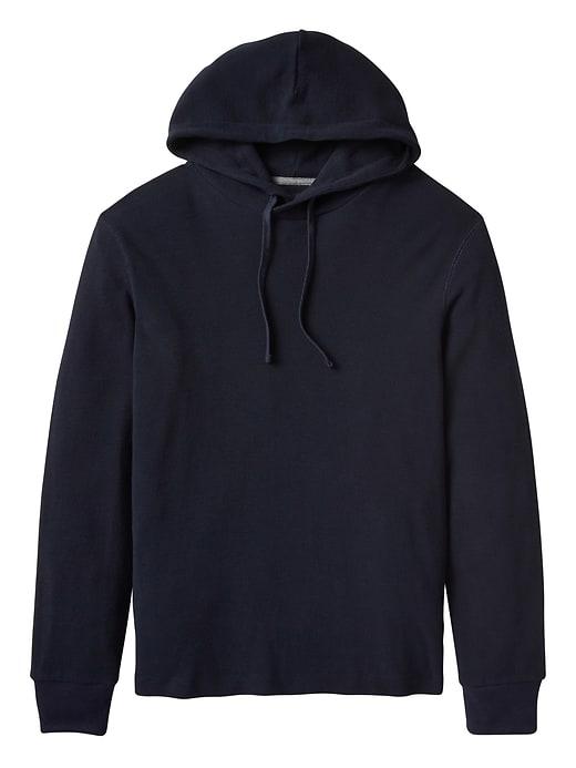 Banana Republic Mens Pima Modal Waffle Knit Hoodie - Navy