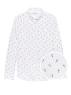 Banana Republic Mens Camden Standard-fit Luxe Poplin Bird Print Shirt Bird';s-eye View Size L