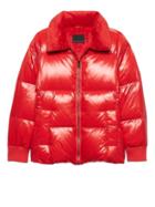 Banana Republic Womens Water-repellent Down Puffer Jacket Bright Red Size Xxs