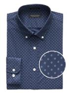 Banana Republic Mens New Slim-fit Tech-stretch Cotton Floral Shirt Elysian Blue Size M