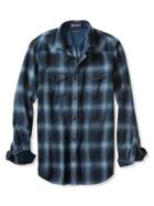 Banana Republic Mens Slim Fit Herringbone Western Shirt Size L Tall - Blue