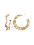 Banana Republic Womens Metal Flounce Hoop Earring Gold Size One Size