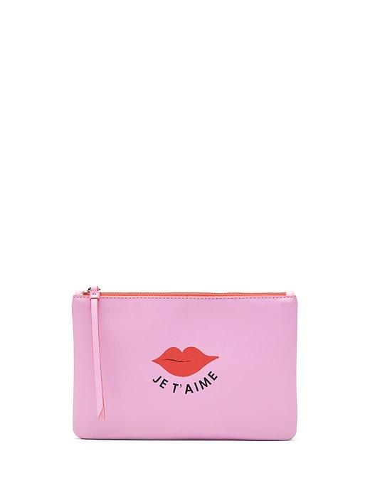 Banana Republic Womens Je T';aime Medium Zip Pouch Pale Orchid Purple Size One Size