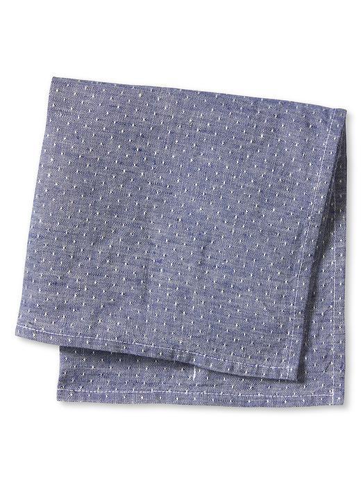 Banana Republic Dot Linen Pocket Square Size One Size - Navy