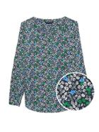 Banana Republic Womens Bella Floral High-low Hem Top Green & Blue Floral Size M