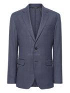 Banana Republic Mens Slim Smart-weight Performance Wool Blend Houndstooth Suit Jacket Navy Size 48