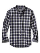 Banana Republic Mens Slim Fit Gray Check Luxe Flannel Shirt Size L Tall - Charcoal Gray Heather