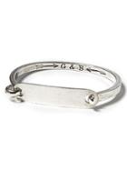 Banana Republic Mens Giles & Brother Silver Id Tag Hinge Cuff Silver Size One Size