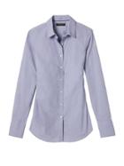 Banana Republic Womens Petite Riley Tailored-fit Super-stretch Shirt Light Blue Size 4
