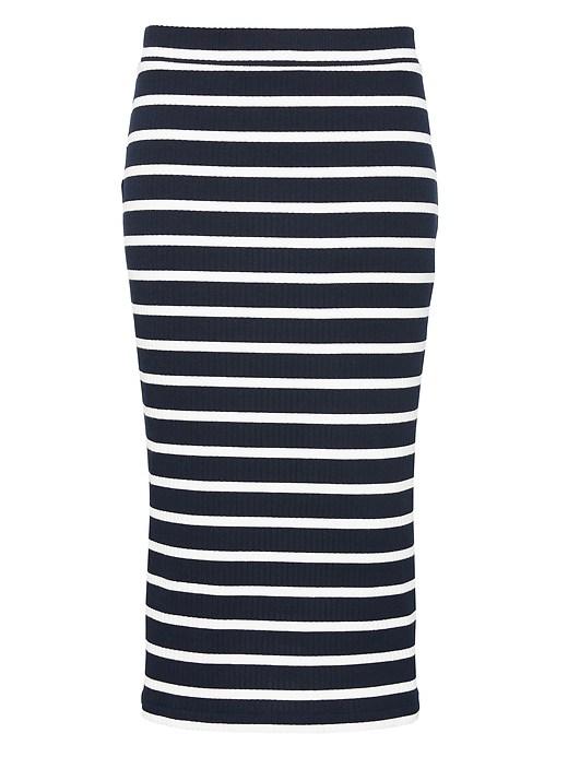 Banana Republic Womens Stripe Ribbed Midi Pencil Skirt Bold Blue Stripe Size S