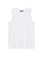 Banana Republic Womens Petite Rib-knit Trim Tank White Size L