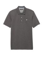 Banana Republic Mens Solid Pique Polo Shirt Heather Charcoal Size M