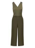 Banana Republic Womens Twist-back Cropped Jumpsuit Olive Size 4