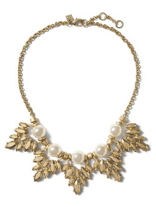 Banana Republic Pearl Leaf Necklace Size One Size - Pearl