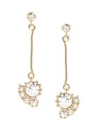 Banana Republic Womens Stone Cluster Linear Earring Gold Size One Size