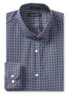 Banana Republic Mens Camden Fit Supima Cotton Windowpane Shirt Size L Tall - Navy Star