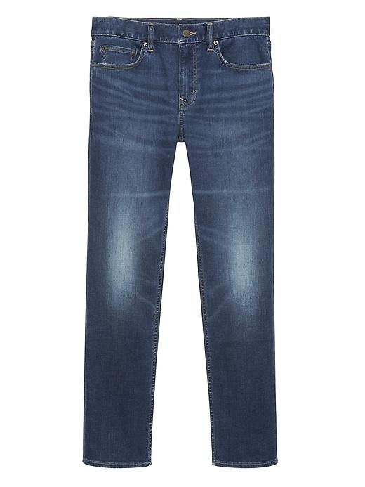 Banana Republic Mens Slim Rapid Movement Denim Dark Wash Jean Pure Blue Size 34w