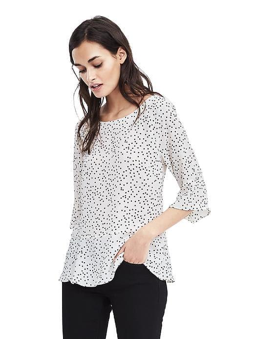 Banana Republic Dot Print Flutter Top - Cocoon