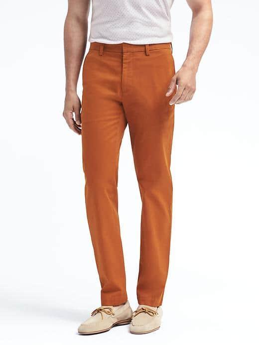 Banana Republic Mens Emerson Straight Chino - Pumpkin