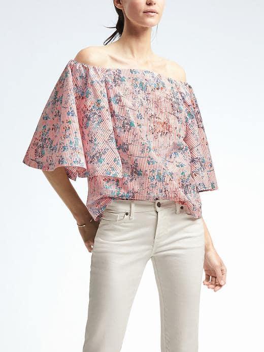 Banana Republic Structured Off Shoulder Top - Blushing
