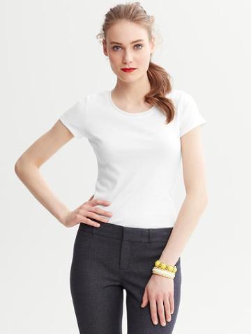 Banana Republic Timeless Crewneck Tee Shirt - White