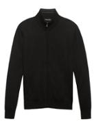 Banana Republic Mens Supima Cotton Full-zip Sweater Jacket Black Size M