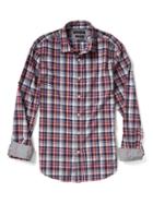 Banana Republic Mens Camden Fit Custom Wash Gingham Shirt - Tomato Paste