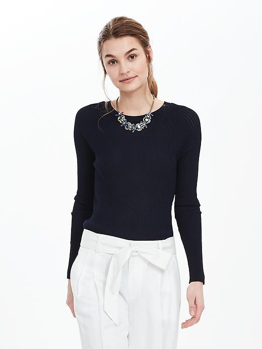 Banana Republic Womens Drop Needle Pullover Size L - Navy