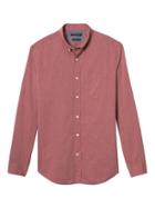 Banana Republic Mens Camden Standard Fit Custom Wash Solid Shirt - Cranberry Cocktail