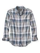 Banana Republic Mens Grant Fit Plaid Flannel Shirt - Navy Star