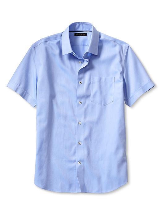 Banana Republic Slim Fit Non Iron Short Sleeve Shirt - Sky Blue