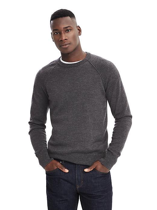 Banana Republic Merino Crew Neck Sweater Size L Tall - Charcoal