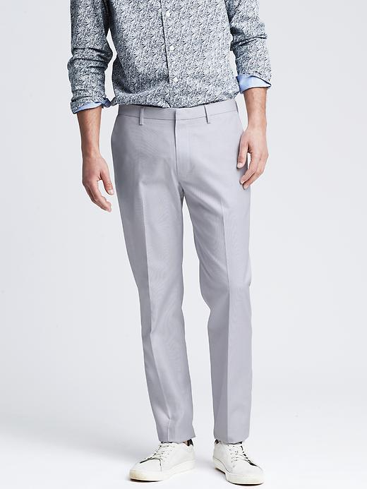 Banana Republic Modern Slim Non Iron Micro Print Cotton Pant Size 32w 36l Tall - Light Gray