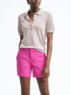 Banana Republic Silk Cotton Pointelle Polo - Heather Gray