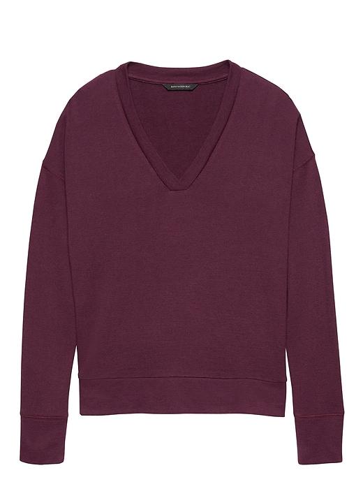 Banana Republic Womens Petite Luxespun V-neck T-shirt Dark Maroon Size Xxs