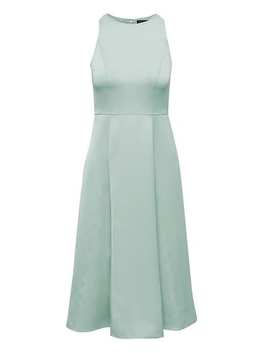 Banana Republic Womens Petite Paneled Midi Dress Light Jade Size 00