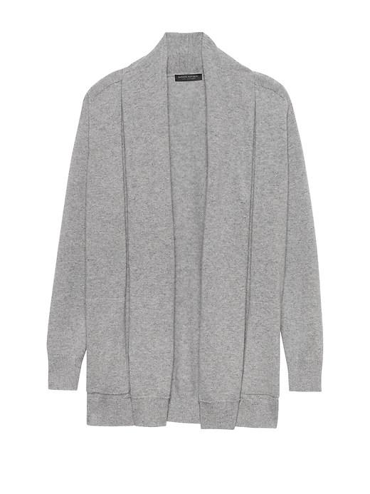 Banana Republic Womens Cashmere Open Long Cardigan Sweater Heather Gray Size Xs