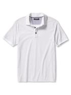 Banana Republic Mens Micro Dot Performance Polo Size L Tall - White