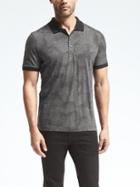 Banana Republic Mens Luxury Touch Print Polo - Black
