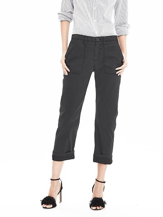 Banana Republic Womens Boyfriend Chino Crop Size 0 Regular - Black