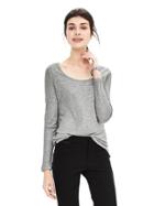Banana Republic Womens Shine Scoop Tee Size L - Medium Gray Heather